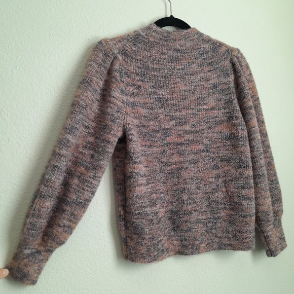 Madewell Space Dyed Eaton Puff Bishop Sleeve Wool Blend Sweater Size Small - Picture 8 of 8